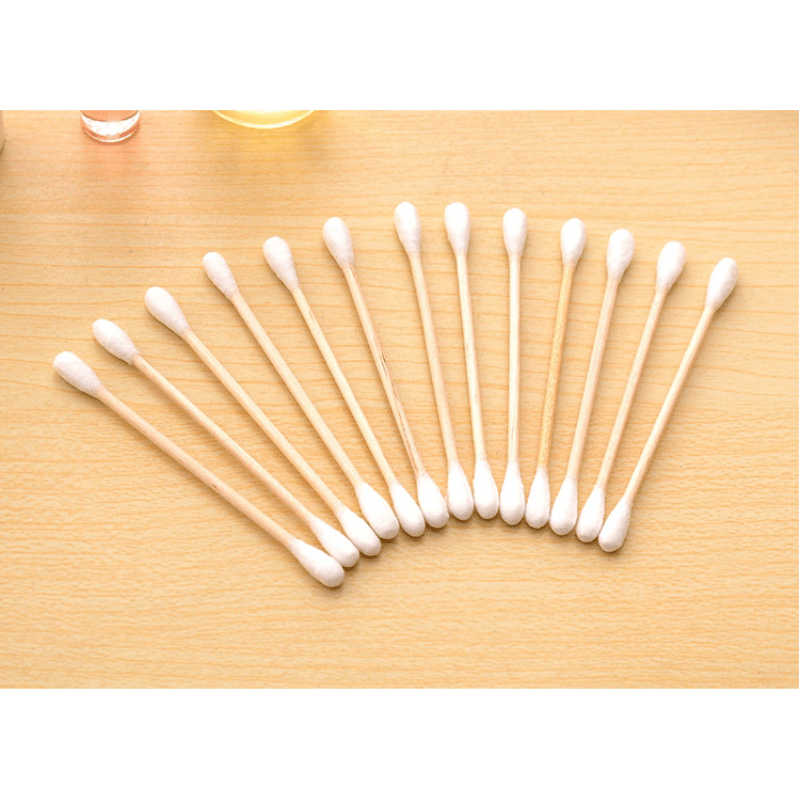 100pcs Wooden Stick Double Head Swab Sanitary Beauty Stick