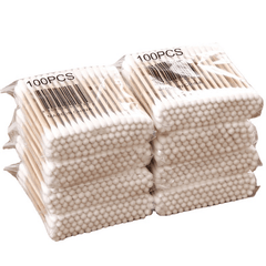 100pcs Wooden Stick Double Head Swab Sanitary Beauty Stick