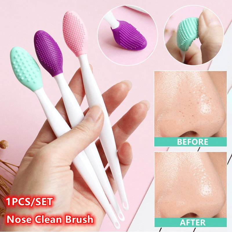 Double Sided Silicone Nose Clean Brush Facial Blackheads Exfoliating