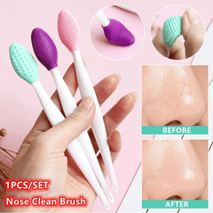 Double Sided Silicone Nose Clean Brush Facial Blackheads Exfoliating