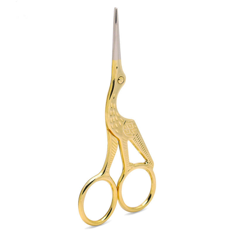 Stainless Steel Gilded Crane Scissors Retro Bird Scissors