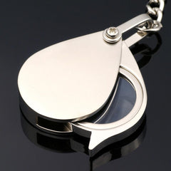 Portable Pocket Reading Magnifier 10X Folding Metal Jewelry Magnifier Keychain