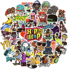 50Pcs Hip Hop Rock Doodle Stickers for Laptop Skateboard Car Decal