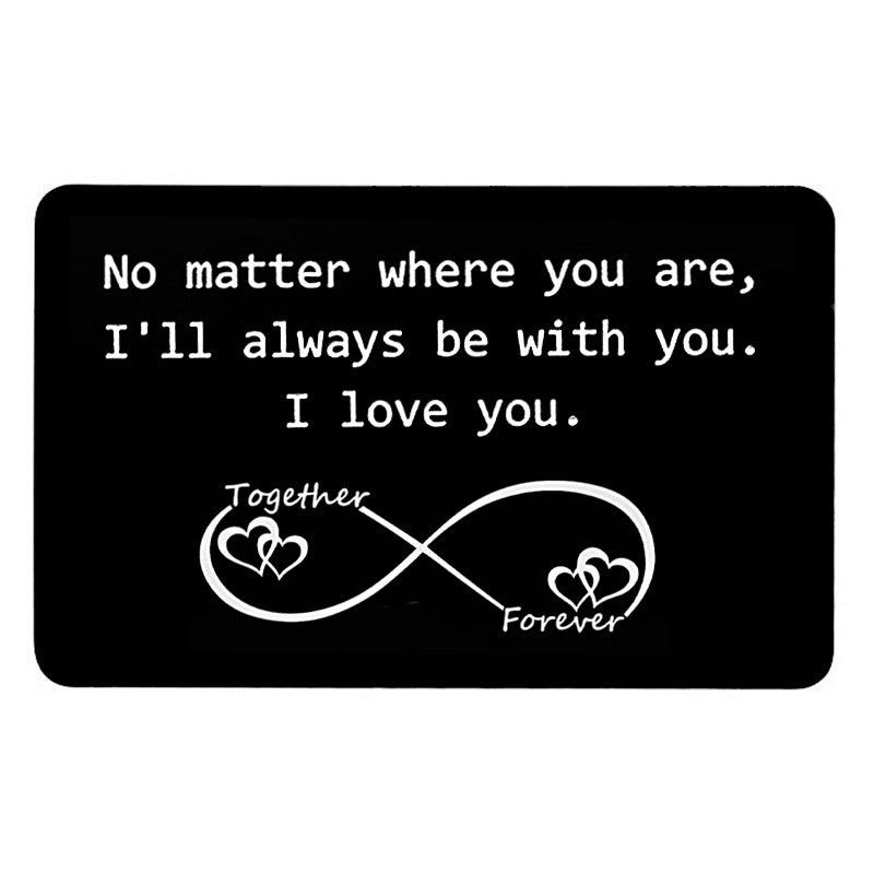 Engraved Metal Wallet Card Anniversary Gift for Men and Women