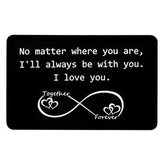 Engraved Metal Wallet Card Anniversary Gift for Men and Women