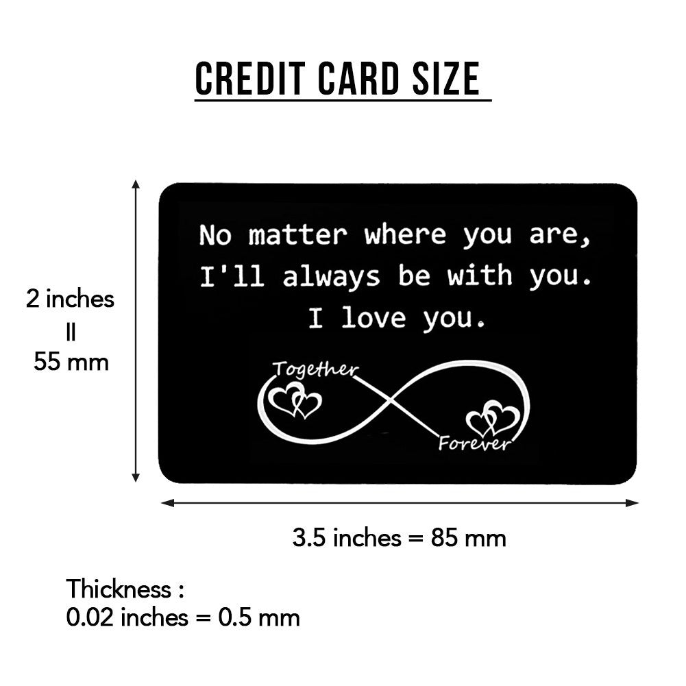 Engraved Metal Wallet Card Anniversary Gift for Men and Women