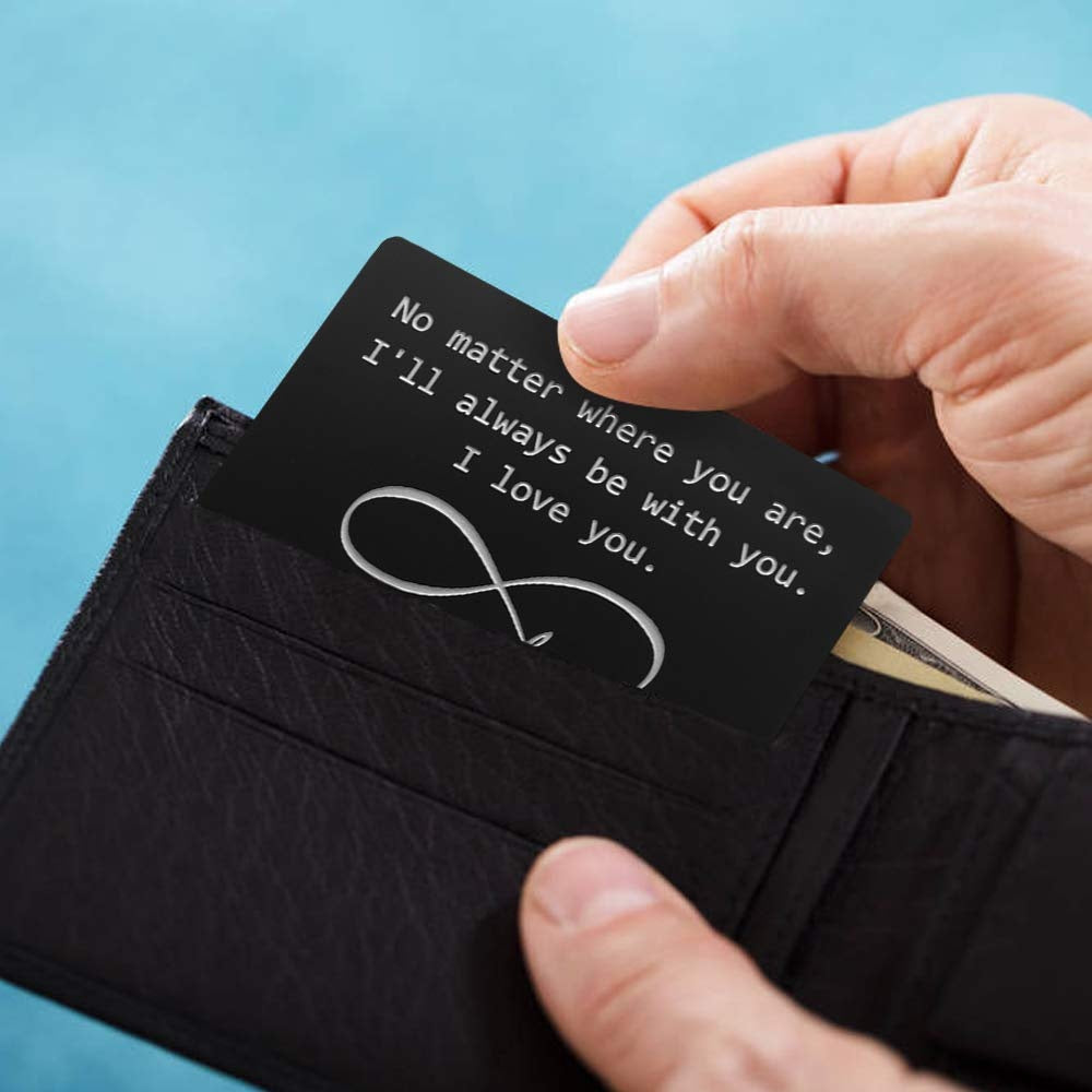 Engraved Metal Wallet Card Anniversary Gift for Men and Women