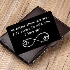 Engraved Metal Wallet Card Anniversary Gift for Men and Women