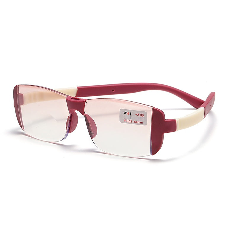 Dual Light Anti Drop Reading Glasses Plastic Frame Unisex