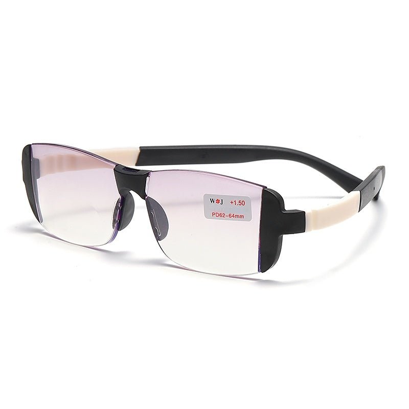 Dual Light Anti Drop Reading Glasses Plastic Frame Unisex