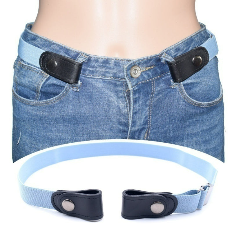 Men's No Buckle Elastic Waist Belt Casual Adjustable Elastic Buckle Belt