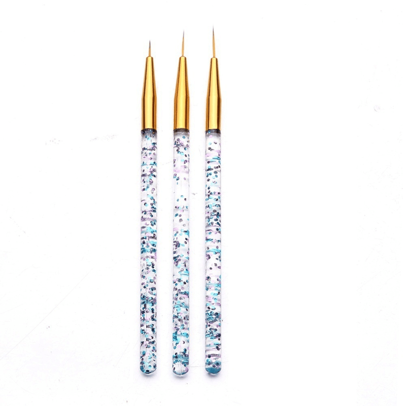 3Pcs Nail Art Liner Brushes Nail Gel Polish Painting Brush Set
