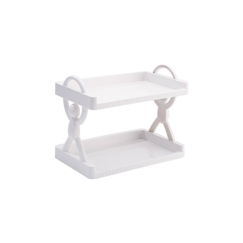 2 Layer Figure Shape Wall Mount Guard Rail Storage Rack