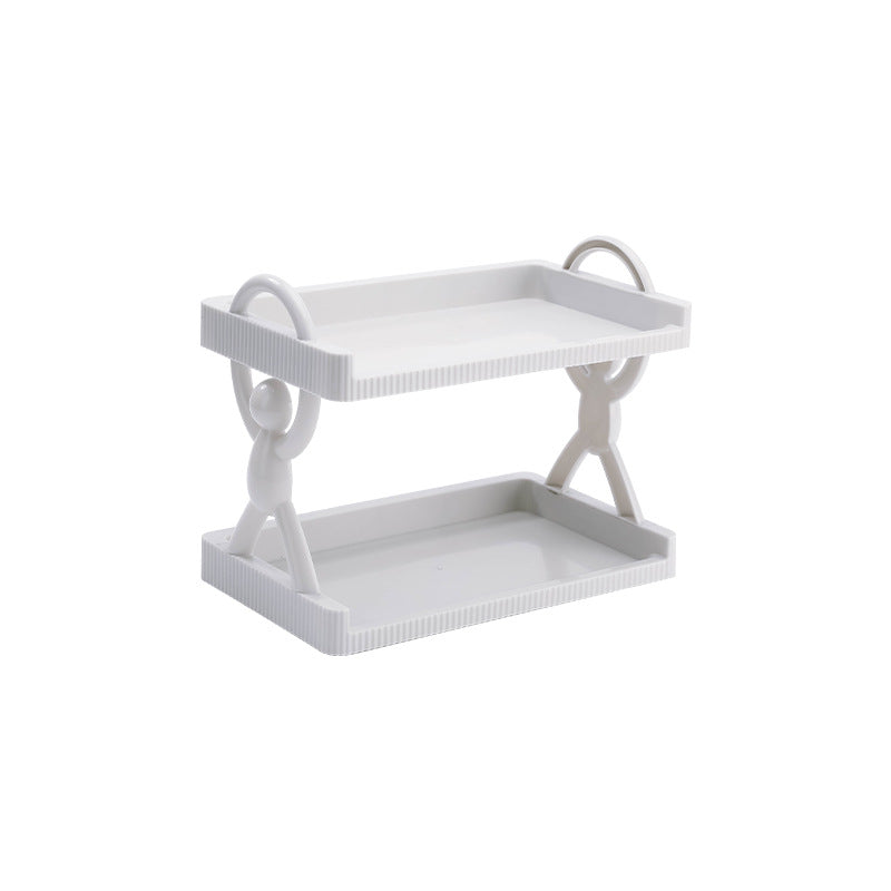 2 Layer Figure Shape Wall Mount Guard Rail Storage Rack
