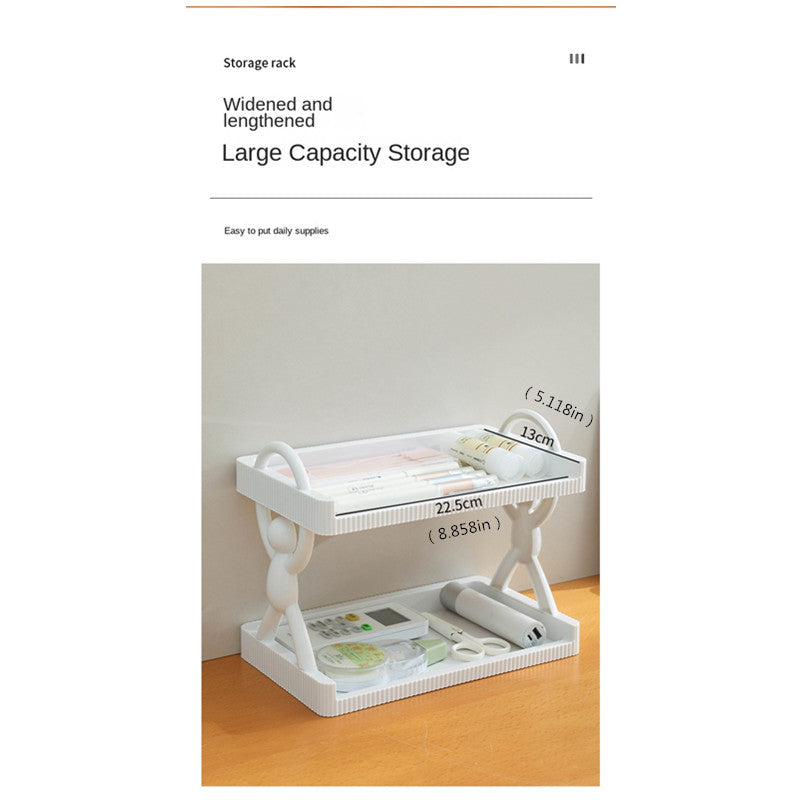 2 Layer Figure Shape Wall Mount Guard Rail Storage Rack