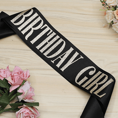 Glitter Satin Belt Happy Birthday Adult Party Decoration Gift