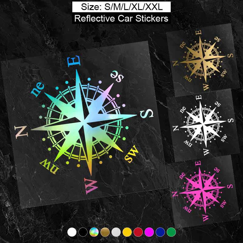 Reflective Compass Car Sticker Vinyl Decal - Self Adhesive