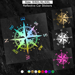 Reflective Compass Car Sticker Vinyl Decal - Self Adhesive