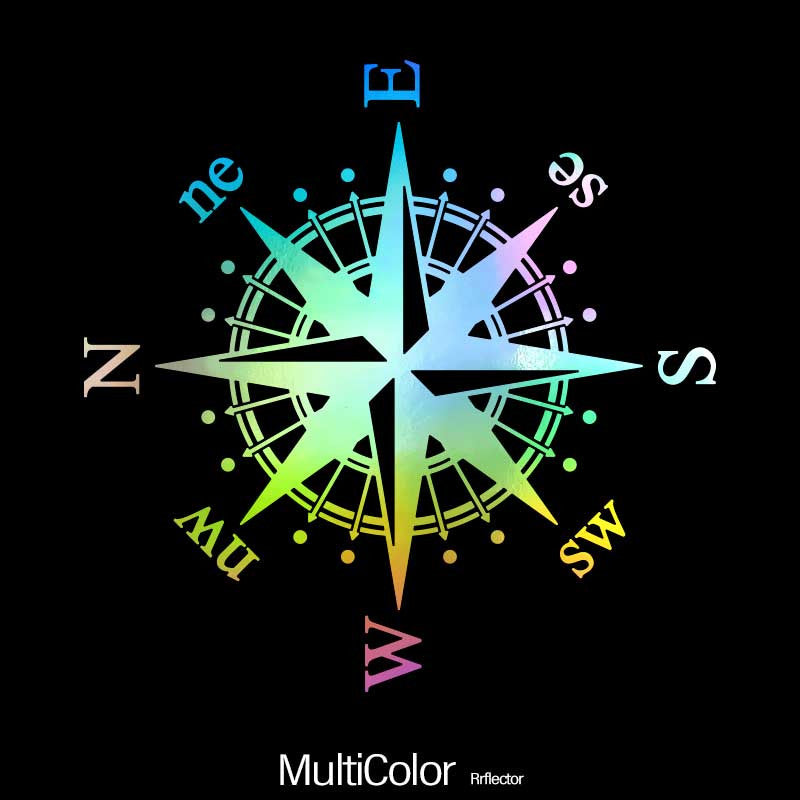 Reflective Compass Car Sticker Vinyl Decal - Self Adhesive
