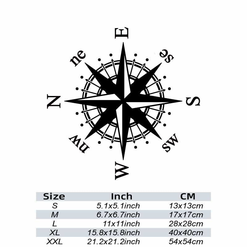Reflective Compass Car Sticker Vinyl Decal - Self Adhesive