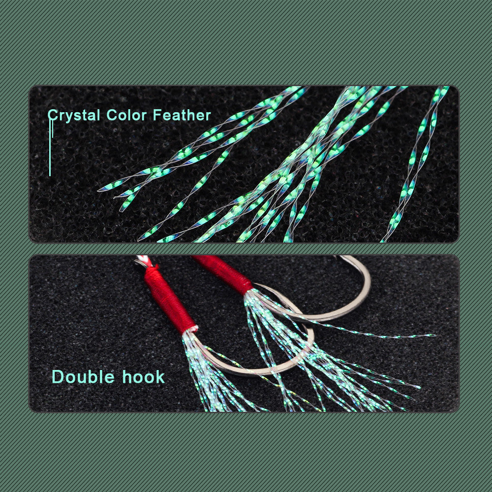 5pcs Double Hook Spoon for Saltwater Jigging