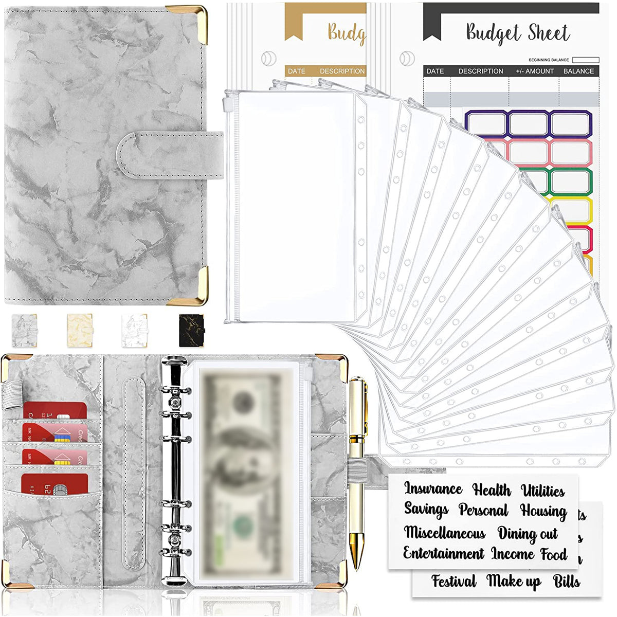 A6 Marble Print Journal Set - Stay Organized & Stylish