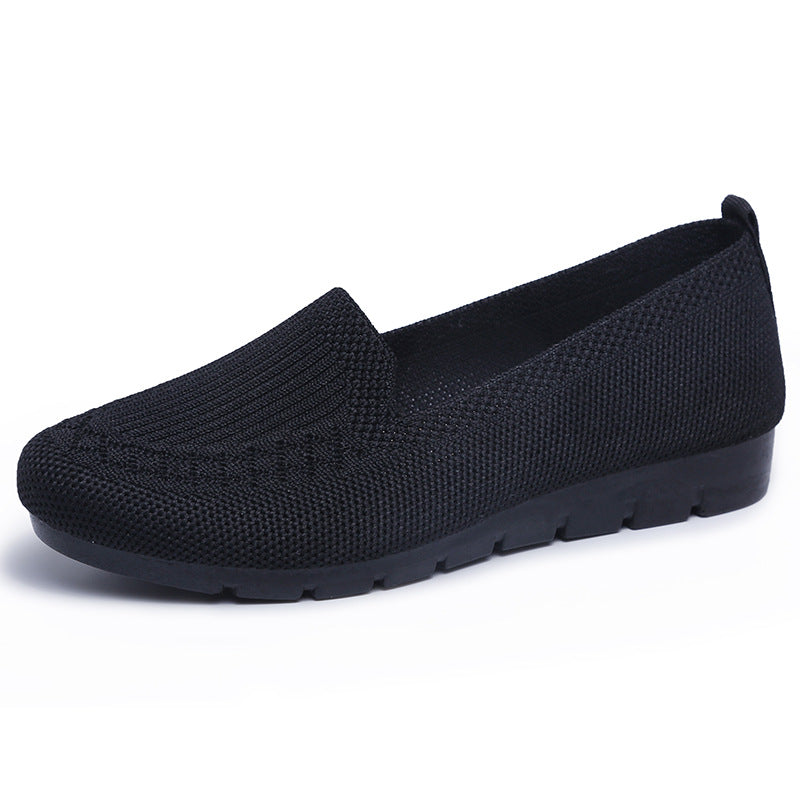 Women's Knitted Solid Loafers Lightweight Non slip Flat Slip On Shoes