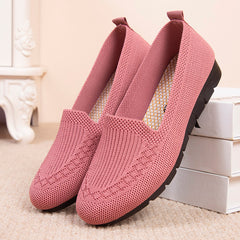 Women's Knitted Solid Loafers Lightweight Non slip Flat Slip On Shoes