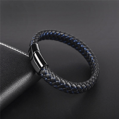 22Cm Punk Braided Leather Bracelet