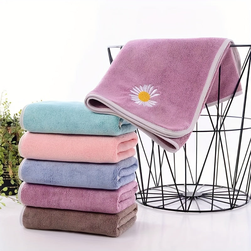 3pcs Quick Drying Towel Embroidered Pattern