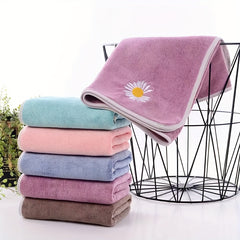 3pcs Quick Drying Towel Embroidered Pattern