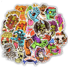 50pcs Skeleton Stickers for Laptops, Skateboards - Cool Decal Pack