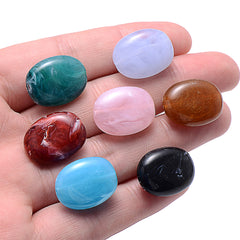 20pcs Flat Oval Acrylic Beads Mix Spacer Beads DIY Jewelry Supplies Accessories