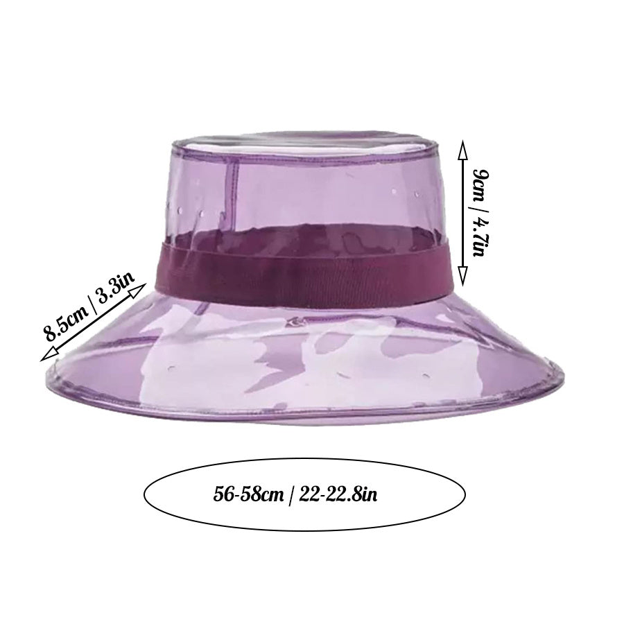 Clear Bucket Hat Women Sun Visor Waterproof Rain Transparent Plastic Wide Brim