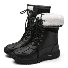 Women's Waterproof Snow Boots Faux Fur Lined Lace Up Platform