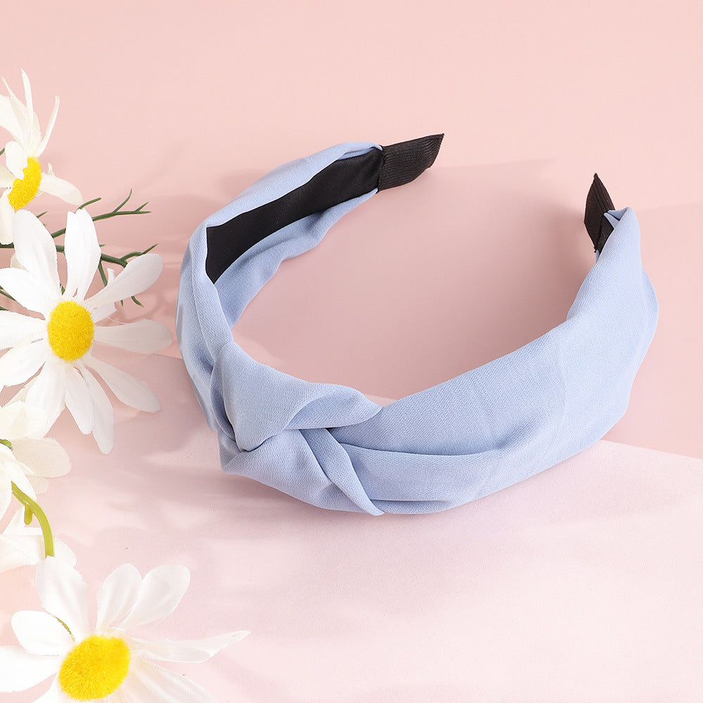 3pcs Plaid Floral Solid Knotted Hairband Vintage Headband Daily Hair Accessories
