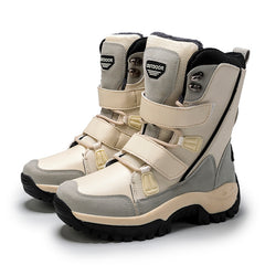 Women's High Top Hook And Loop Snow Boots Winter Warm Plush Snow Boots