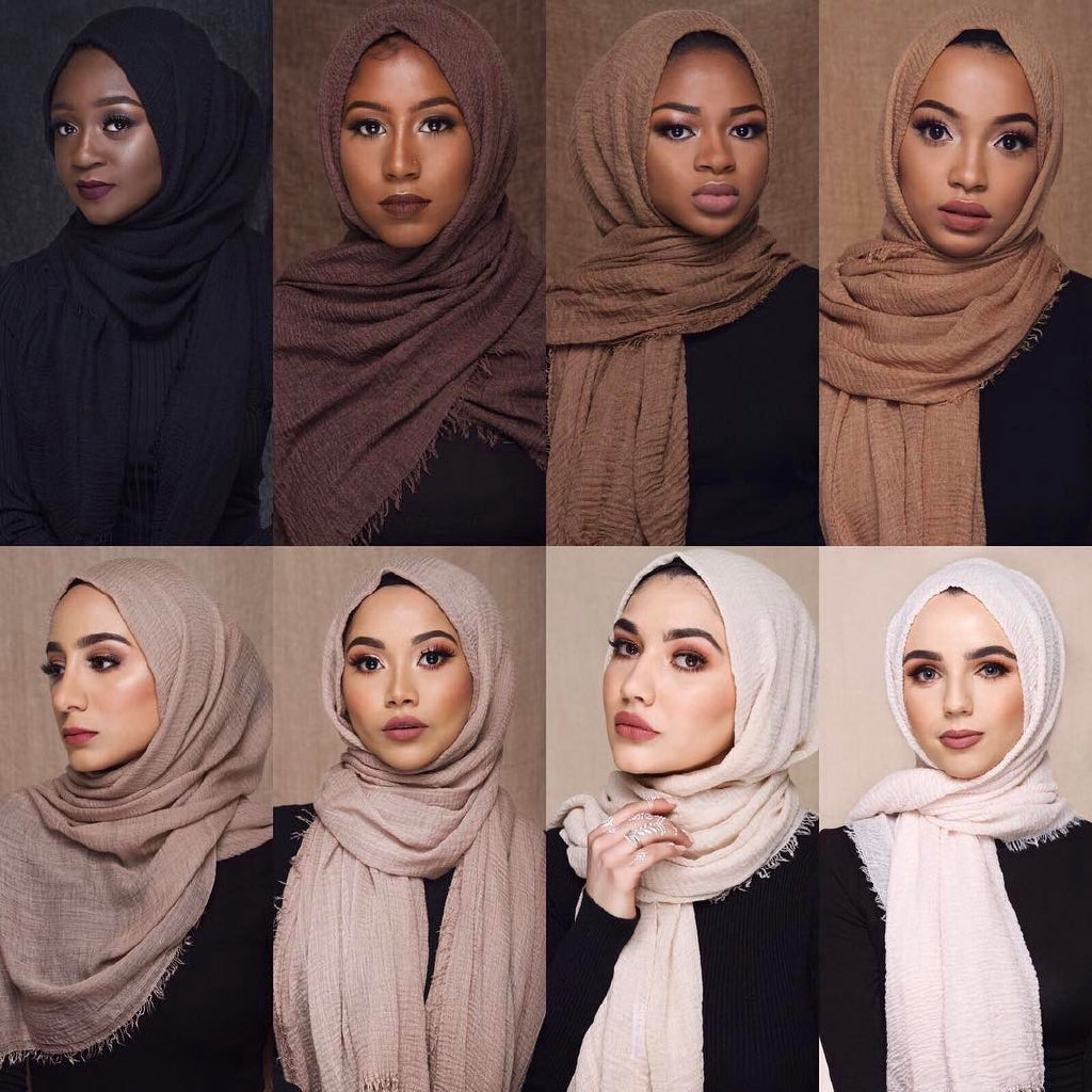 Solid Colour Hijab Plain Shawl Women's Headband Scarf Hijab Bandana