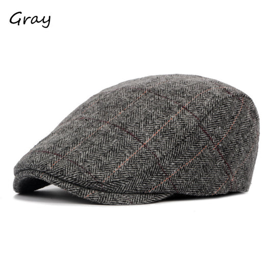 Men's Stripe Berets Caps Breathable Hat Adjustable Newsboy Beret Ivy Cap