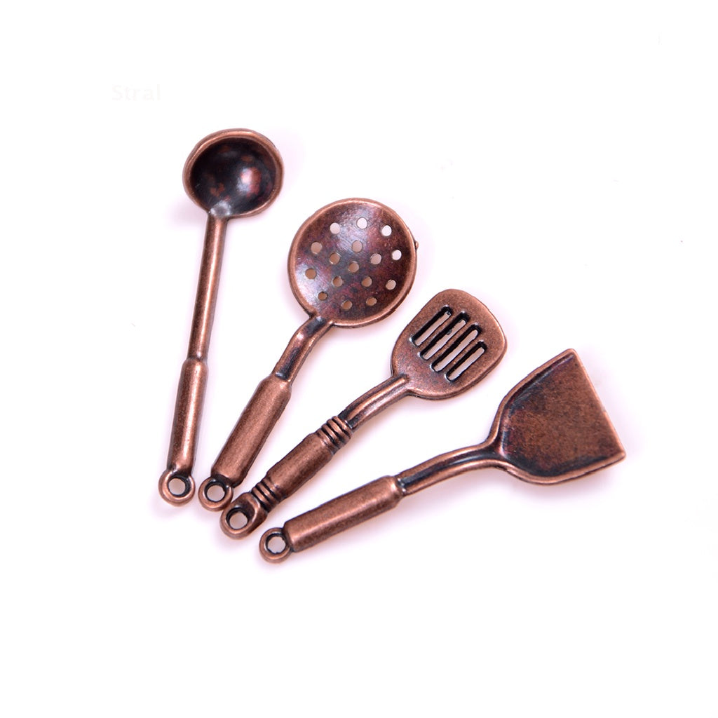 5pcs 1:12 Doll House Metal Kitchenware Cook Set