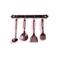 5pcs 1:12 Doll House Metal Kitchenware Cook Set