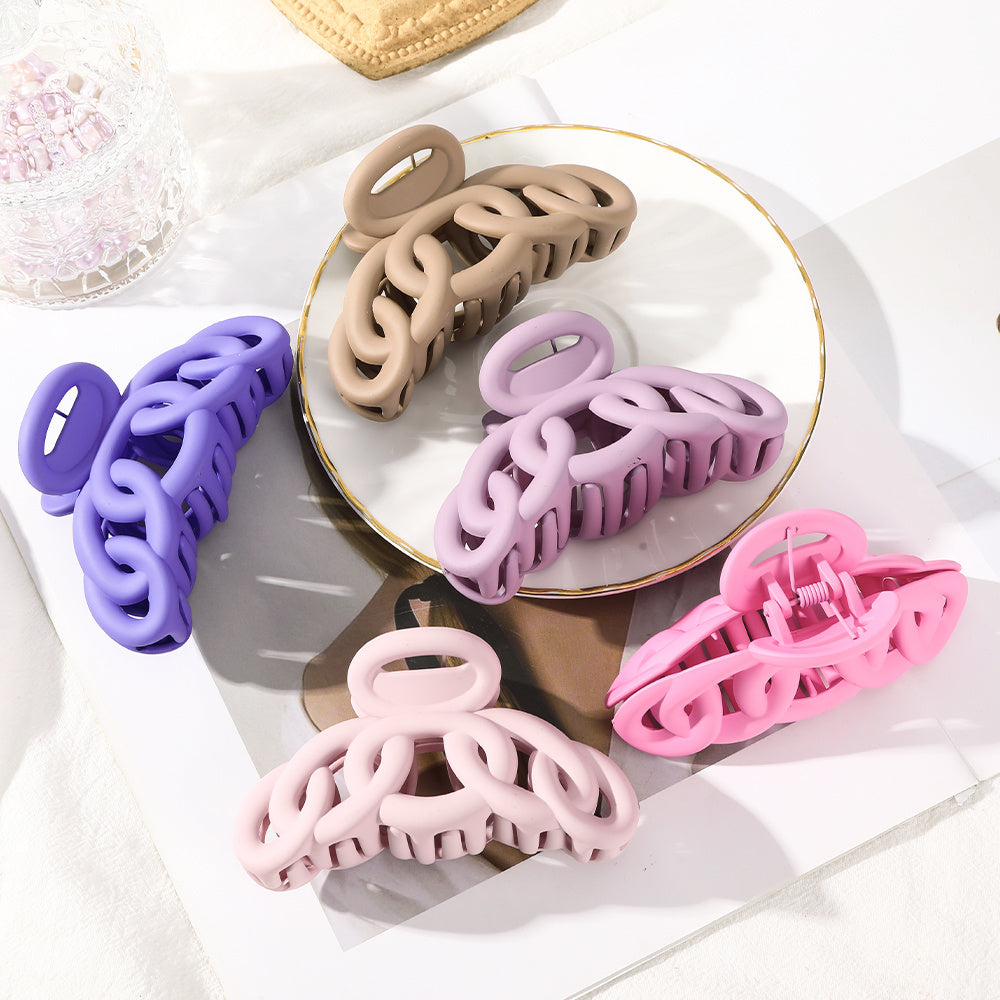 Vintage Hollow Out Hair Claw Frosted Hair Clip Women's Accessories