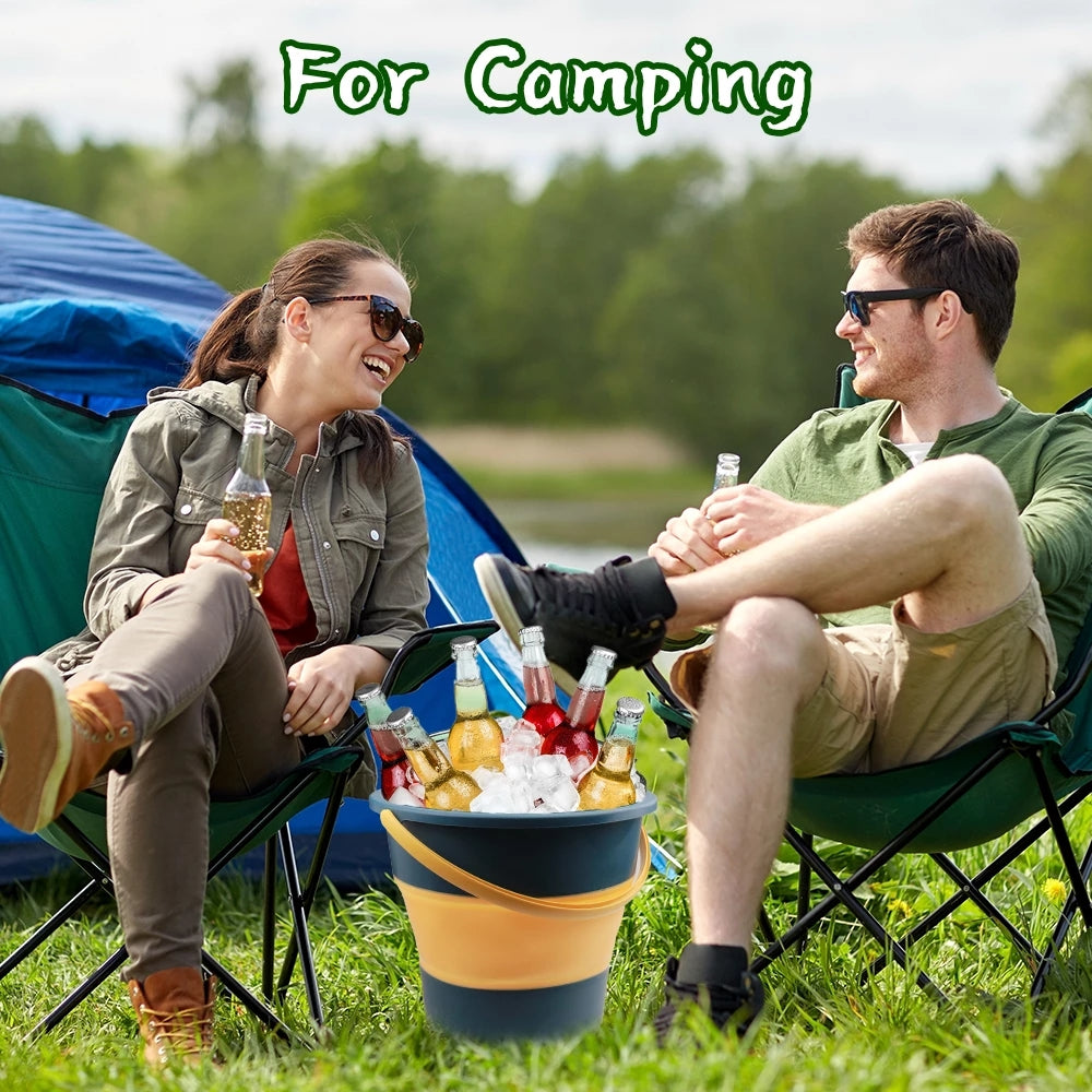 1pc Collapsible Bucket for Car Washing Fishing Cleaning Camping Gardening