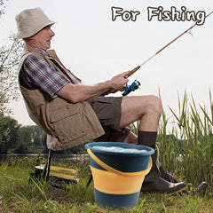 1pc Collapsible Bucket for Car Washing Fishing Cleaning Camping Gardening
