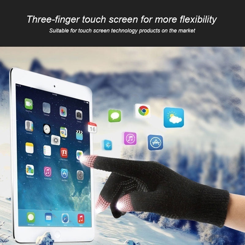 Men's Winter Windproof Cycling Gloves Thicken Warm Wool Cash