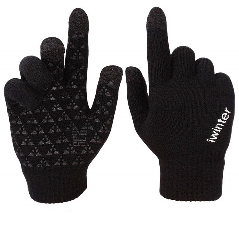 Men's Winter Windproof Cycling Gloves Thicken Warm Wool Cash