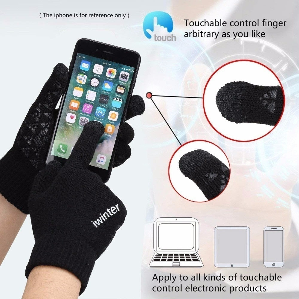 Men's Winter Windproof Cycling Gloves Thicken Warm Wool Cash