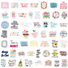 50Pcs Inspirational Words Stickers Waterproof for Car Laptop Phone Water Bottle