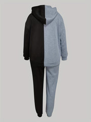  Colorblk Hoodie & Joggers 2Pc Set