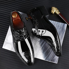 Men's Carved Pointed Toe Oxford Derby Formal Dress Shoes